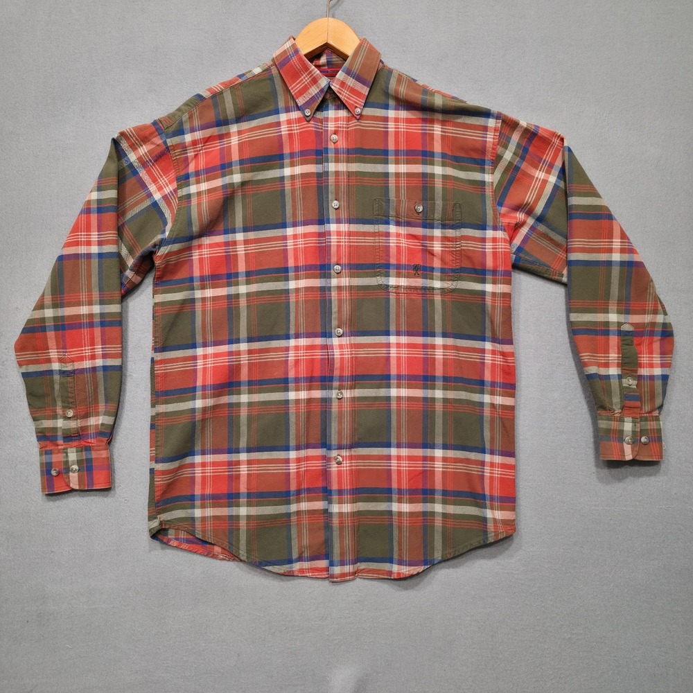 Twenty X Men's Multicolored Plaid Long Sleeve‎ Button Up Shirt Size Medium/Large
